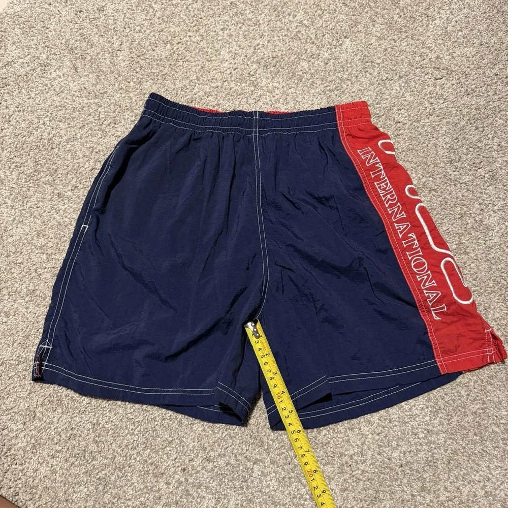 Vintage Fila Swim Trunks Men's Large Red Navy Logo Board Shorts Lined Beach Suit